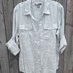 Tommy Bahama  Light Gray Button Down Shirt 100% Linen Photo 0