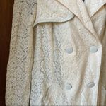 Anthropologie White Ivory lace trench coat Photo 3