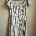 Lane Bryant Linen Blend Pastel Striped Convertible Off The Shoulder Midi Dress Photo 3
