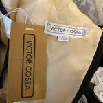 Vintage Victor Costa Tulip Column Midi Dress Size 6 Black White Ribbon Floral Photo 6