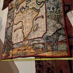 NEW Wathne silk scarf Africa map Red Photo 7