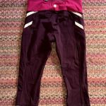 Lululemon MAROON RUNNING REFLECTIVE MESH CROP LEGGINGS Photo 6
