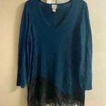 Chico's V Neck Pullover Sweater Long Line Cashmere Blend Large Photo 0