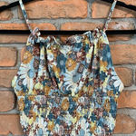 Urban Outfitters UO Outfitter Margo Floral Cropped Cami‎ Smocked Tank Top Ruffles Size XS Photo 0
