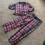Nautica  Fleece Red Blue Plaid Long Sleeve Pajama Set SIZE M Photo 0