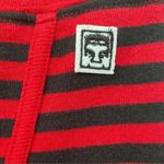 Obey black and red stripe asymmetric hem skirt size medium Photo 2