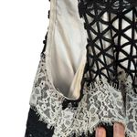 Badgley Mischka Belle Black White Lace Striped Cocktail Party Dress Size 2 Photo 5