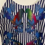 Farm Rio Embroidered Applique Stripe Mini Dress XS New Photo 6