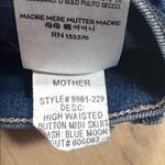 MOTHER High Waisted Button Midi Skirt in Blue Moon Sz 26 Photo 8