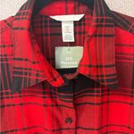 H&M  Women's Size Medium Oversized Long Sleeve Plaid‎ Shirt button down shirt Photo 1
