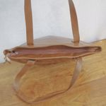 Vintage Italian Made Brown Leather Tote Style Embroidered Shoulder Bag Photo 4