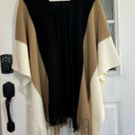 C. Est.1946 Black and Cream Knit Poncho one size Size undefined Photo 0