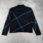 Ming Wang  Sweater‎ Knit Open Front Geometric Print Career Office Black Blue S Photo 2