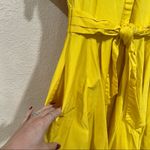 Badgley Mischka Yellow Shirt Collar Flare Dress 22 plus Photo 5