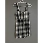 Forever 21  Black White Checkered Full Zip Adjustable Straps Fall Dress S Photo 1