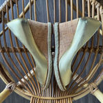 Cole Haan  Gold Metallic Peep Toe Wedges With Cork Wedge Heel Photo 1