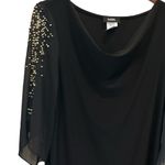 MSK cowl neck drapey flowy beaded‎ studded dress Black Size L Photo 2