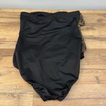 MiracleSuit Bandeau Gold Black Ruffle Slimming Tank One Piece Swimsuit Strapless Photo 1