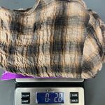 Sahalie Gingham Print Women's Ruffle Neck 3/4 Sleeve Cotton Top Size Medium Black Photo 8