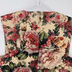 ZARA  Romantic Cottagecore Floral Crop Top Womens Medium Tan Pink Photo 4