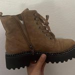 Vince Camuto Brown Black Mindinta Combat Boots Lace Up Shoes Photo 9