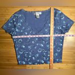 Cut & Paste Womens Blue Short Sleeve V Photo 3