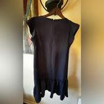 DKNY  Womens Dark Blue Button Flutter Sleeve Short Tent Dress With Ruffle 8 Photo 1