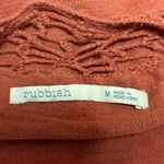 Rubbish Orange Knit Crochet Lace Half Sleeve Crew Neck Blouse Sweater Top Size M Photo 3