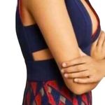 BCBG MaxAzria Rosalina Midi Dress Navy Red Geometric Size 4 NWT Photo 3