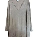 Pure J Jill Tranquility Fleece Tunic Sweatshirt Womens XL Beige Stretch Blouse Photo 0