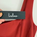 Lulus Rust Red Midi Dress Ruched Bodycon Tank Sleeveless Party Cocktail L Size L Photo 8