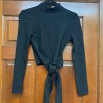 Lovers + Friends  mock neck wrap tie waist long sleeve knit top size small Photo 0