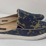 G.I.L.I. Womens Denim Gold Spatter Slip on Blakeley Sneaker Mule Slides 10 Blue Photo 0