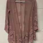 Paper + Tee Paper Tee Women’s Lace Cardigan in Soft Pink Size Small Photo 0