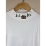 Breckenridge Women’s Embroidered Cotton Long Sleeve Top White Size M Photo 2