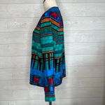 Jordan 80's  jeweltone geometric long sleeve blouse Size Small Photo 2