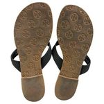 Tory Burch  Thora Black Leather Flip Flop Thong Gold Hardware Sandals Women's 7 Photo 1