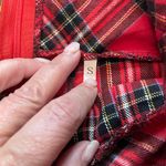 Zaful  Split Plaid Pleated Mini Skirt Sm Red Yellow Tartan Photo 4