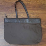 Tumi Large Brown Chic Edgy Feminine Travel Work Nylon Canvas Leather Trim Tote Photo 0