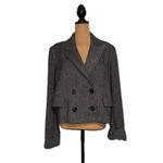 Free People  Heritage Cropped Blazer Herringbone Tweed‎ Double Breasted Size M Photo 1