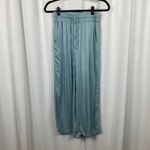 Melissa Nepton Teal Orli Wide Leg Satin Pants Sz.XS Green Photo 1