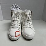 ALDO White Wedge High Top Sneakers Quilted Gold Accent Size 6.5 SEE DESCRIPTION Photo 12