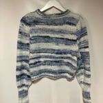 Wild Fable Knit Pull Over Cropped Sweater, Blue Stripe Medium NWT Photo 8