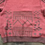Bonjour Red And Black Grandpa Knitted Geometric Pattern Sweater Photo 2