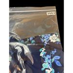 Lands' End Lands’ End Floral Ruched Swim Top Rash Guard Navy Blue 2X Long Sleeve UPF Photo 11