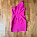 superdown  Nava Asymmetrical Mini Dress One Shoulder Hot Pink Small Photo 4