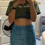 Blue Mini Skirt Sorority Recruitment Boutique Wavy Design Pattern NWOT Photo 2