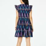 Roller Rabbit Women's S Pippa Ikat Print Bohemian Dress Multicolor Ruffle Sleeve Photo 1