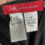 Anne Klein Vintage Y2K Silk Houndstooth Black Knee Length Skirt Size 10 Witchy Photo 5