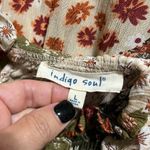 Indigo Soul women's size large pullover tunic longsleeve floral buttons in back Green Photo 5